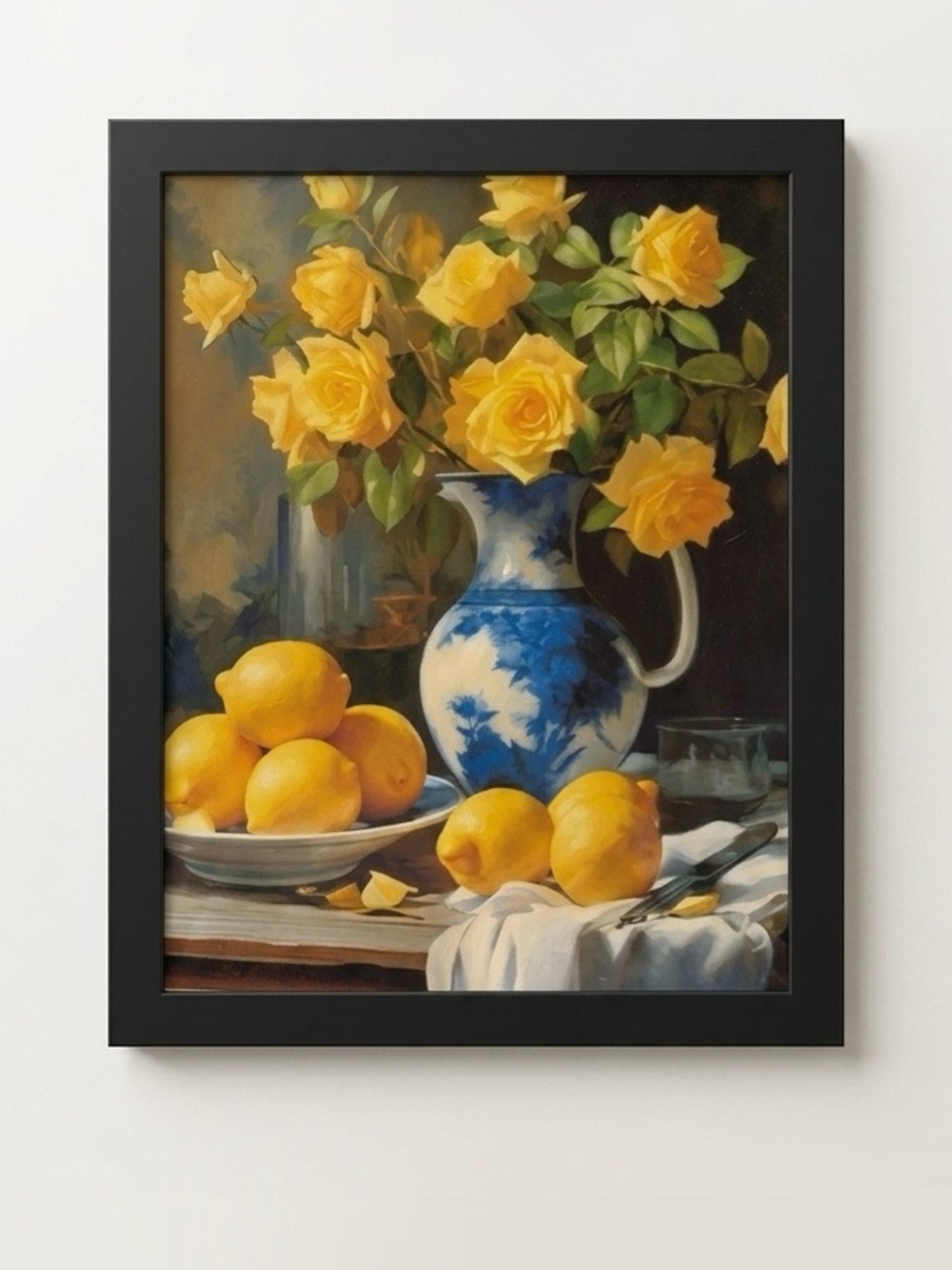 Framed 8x10” Lemon still life Art Print